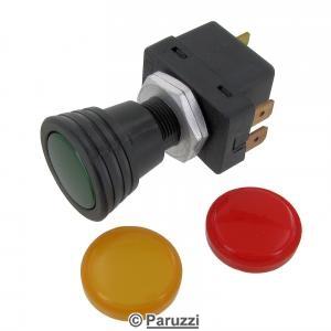 On-off pull switch including green, yellow and red lens