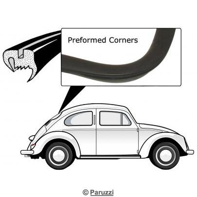 Rear window seal without molding groove