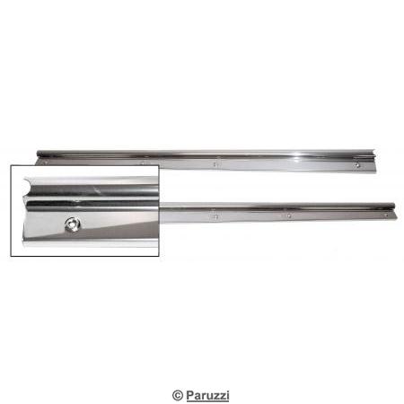 Smooth stainless steel door sill covers (per pair)