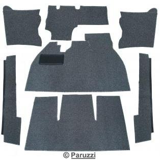 Kit tapis de sol textile gris sel et poivre boucl, en 7 pices
