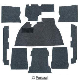 Kit tapis de sol textile gris sel et poivre boucl, en 9 pices
