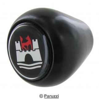 Pommeau/bouton de levier de vitesse noir avec emblme Wolfsburg
