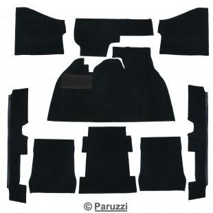 Kit de alcatifa interior com pelo em lao preto (9 peas) 