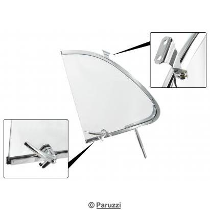 Vidro triangular do ventilao com quadro e fechadura completo, esquerdo