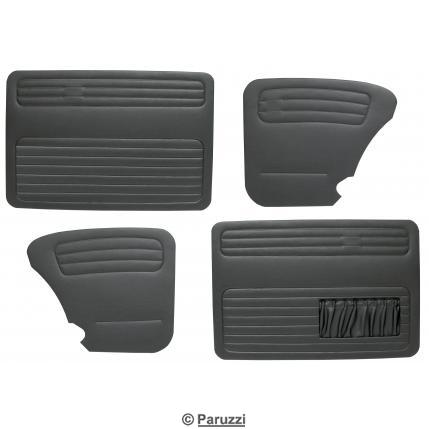 Door and rear panels black vinyl B-quality (4-part)