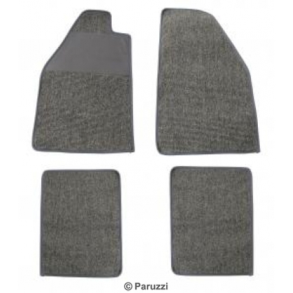 Loop pile carpet floor mats grey (4-part)