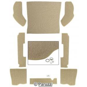 Loop pile teppesett deluxe og bakre avdeling beige (8-delt)