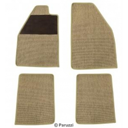 Loop pile carpet floor mats beige (4-part)