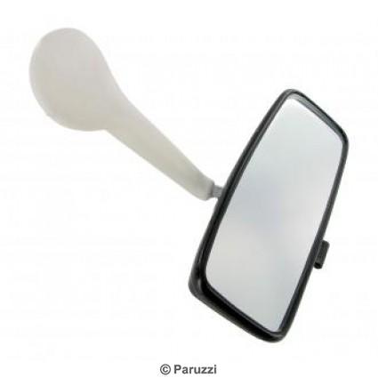 Interior mirror with anti-glare lever black with white base