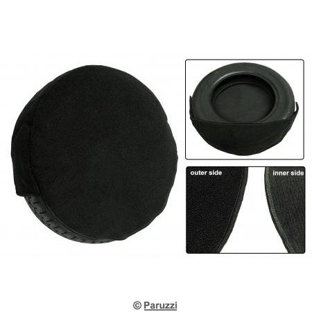 Black carpeted tire cover 15 inch