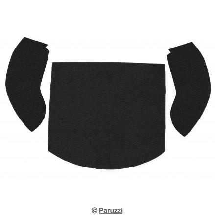 Takatavaratilan mattosarja,3-osainen, kangas, musta