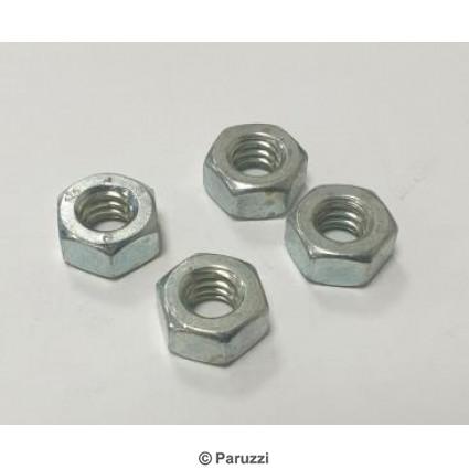 Galvanized steel M7 hex nuts (4 pieces)