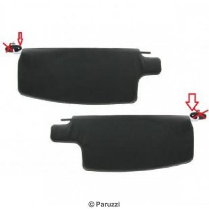 Sun visors black without mirror (per pair).