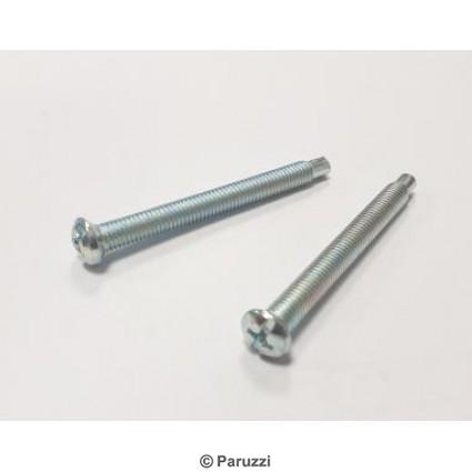 Stainless steel headlight rim mounting bolts M5x50mm (per pair).