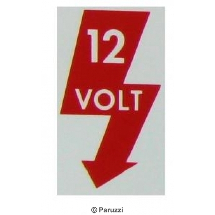 Sticker 12V on the A-pillar
