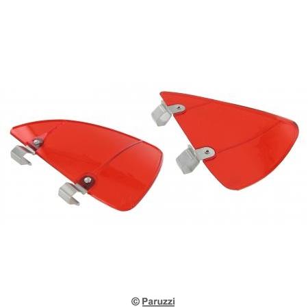 Dflecteur de vent, rouge transparent (la paire)
