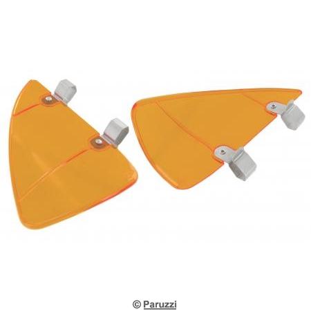 Tochtruit winddeflector amber (oranje) transparant (per paar)
