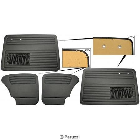 Kit, painel interior, para portas e cantos laterais, vinyl preto, com bolso (4 peas) 