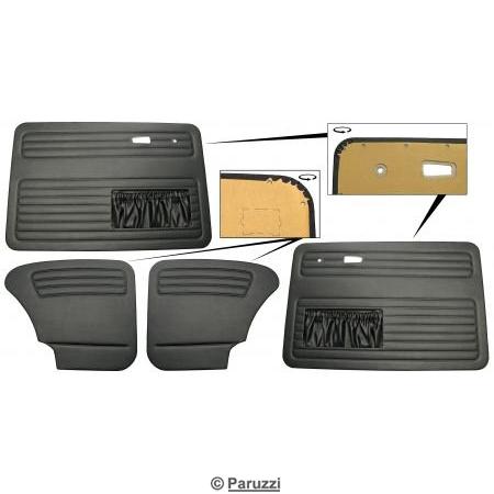 Door and rear panels black vinyl A-quality (4-part)