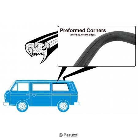 Rear side window seal with molding groove (each)