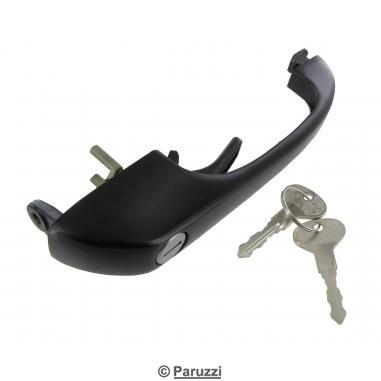 Cabin door handle black with lock (each)