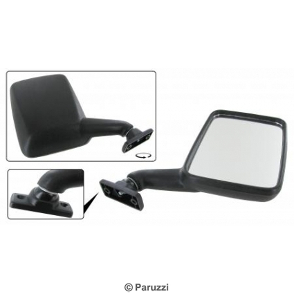 Miroir plastique noir droit (matriau plastique ABS)