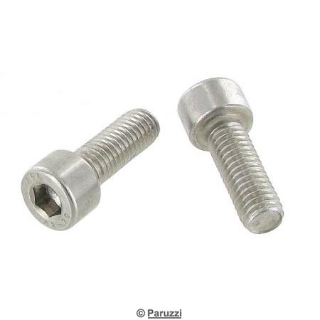 Cylindrical stainless steel hex bolts (per pair)