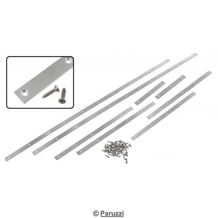 Monteringslister for topprammetetning i aluminium inkludert skruer (8-delt)