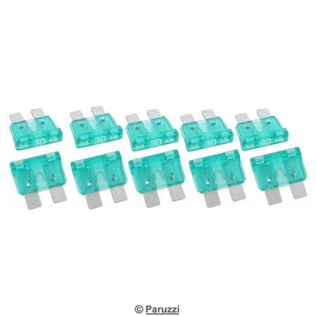 Fusibles plats 30 A (lot de 10 pices)
