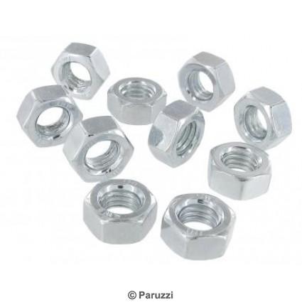Galvanized steel M8 hex nuts (10 pieces)