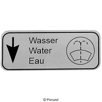Sticker windscreen washer liquid