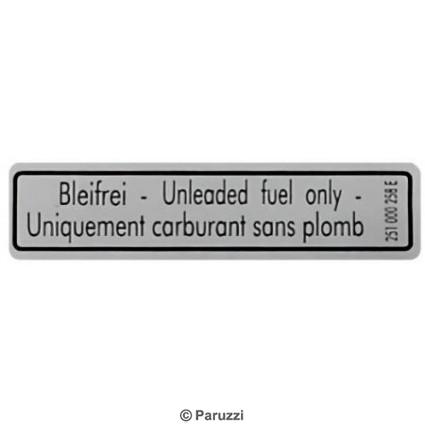 Sticker unleaded fuel only