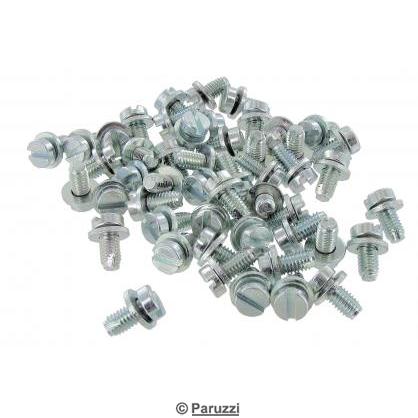 Galvanized shroud screws with locator point and fixed washer (50 pieces)
