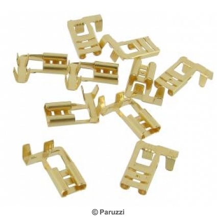 Uninsulated right angled female spade connectors without locking barb (10 pieces)