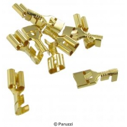 Uninsulated female spade connectors with locking barb (10 pieces)
