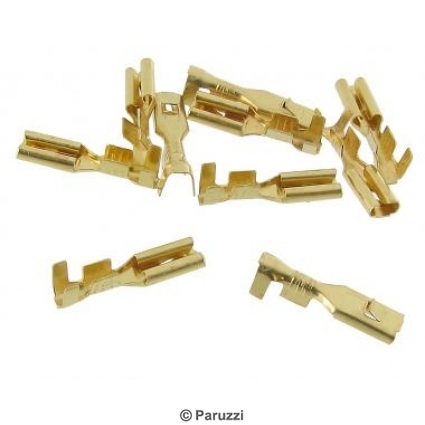 Uninsulated female spade connectors with locking barb (10 pieces)