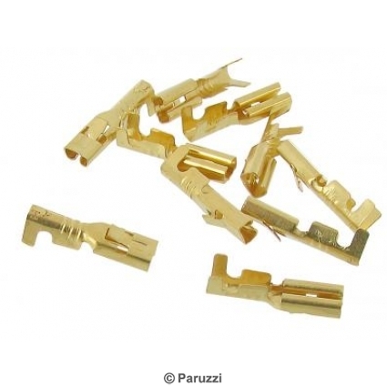 Uninsulated female spade connectors with locking barb (10 pieces)