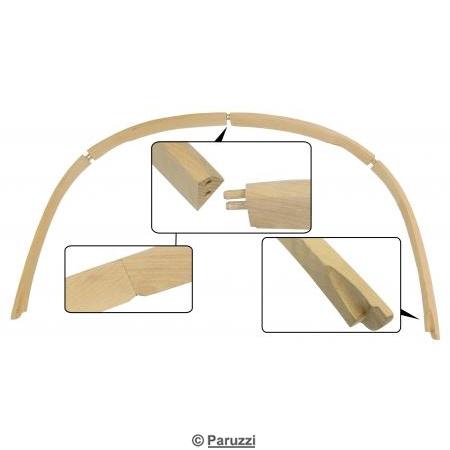 Wooden convertible top mounting bar rear side (4-part)