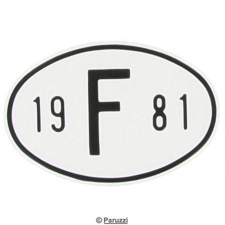 Nationaliteits plaatje: F 1981