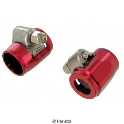 Heavy Duty hose clamps anodized red (per pair)