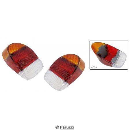 Achterlicht lens Europees B-kwaliteit oranje/rood/wit (per paar)
