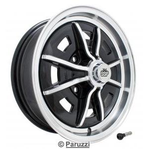 Sprintstar wheel aluminum polished/gloss black (each)