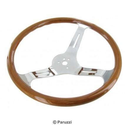 Classic wooden steering wheel 