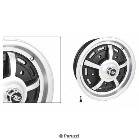 Sprintstar wheel aluminum polished matte black (each)