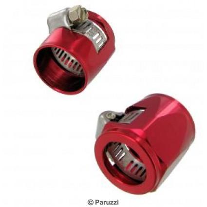 Heavy Duty hose clamps anodized red (per pair)