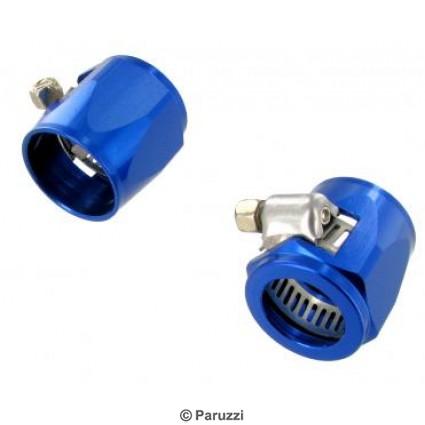 Heavy Duty hose clamps anodized blue (per pair)