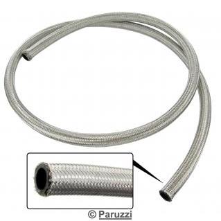 Oil hose with braided stainless steel outer jacket (per meter)